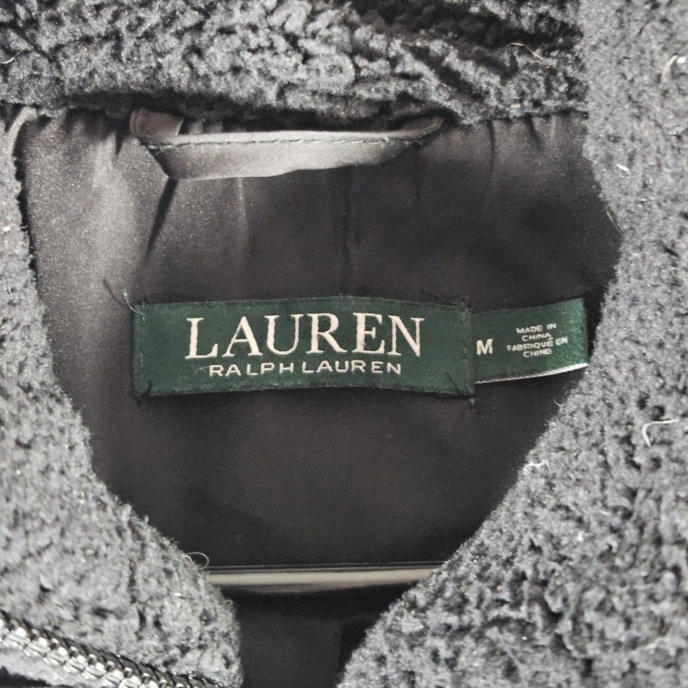 Lauren Ralph Lauren Puffer Coat Women's Medium Faux-Fur Trim Down Filled Jacket - Picture 4 of 7